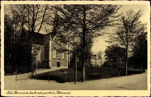 Ak Warmond Südholland, Ned, Herv. Kerk met pastorie