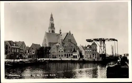 Ak Maassluis Südholland, Gezicht op de Grote Kerk