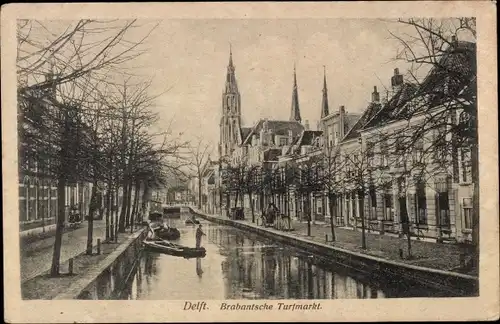 Ak Delft Südholland Niederlande, Brabantsche Turfmarkt