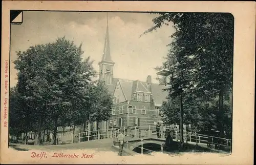 Ak Delft Südholland Niederlande, Luthersche Kerk