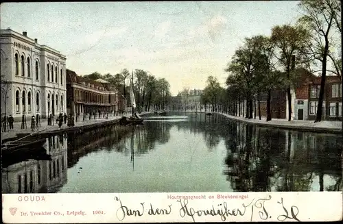 Ak Gouda Südholland Niederlande, Houtmansgracht en Bleekersingel