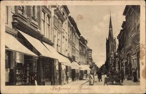 Ak Gouda Südholland Niederlande, Hoogstraat