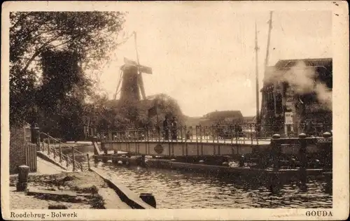 Ak Gouda Südholland Niederlande, Roodebrug, Bolwerk