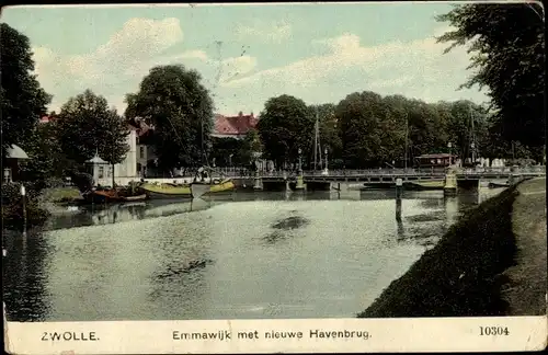 Ak Zwolle Overijssel Niederlande, Emmawijk met nieuwe Havenbrug