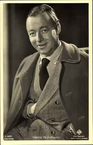 Ak Schauspieler Heinz Rühmann, Ross Verlag 3069/2