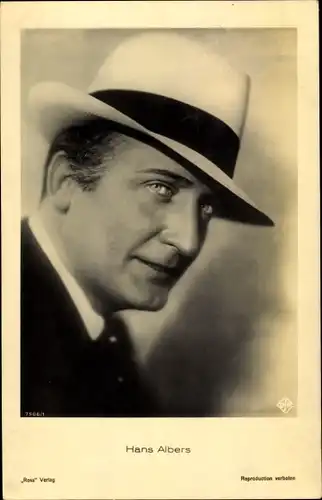 Ak Schauspieler Hans Albers, Ross Verlag 7506 1, UFA Film