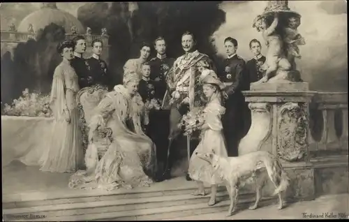 Künstler Ak Keller, Ferdinand, Deutsches Kaiserhaus unter Kaiser Wilhelm II., Windhund