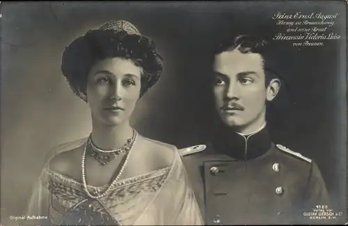 Ak Prinz Ernst August von Braunschweig, Prinzessin Victoria Luise von Preußen