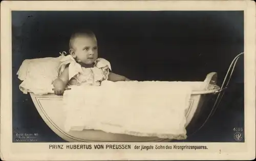 Ak Prinz Hubertus von Preußen, Jüngster Sohn des Kronprinzenpaares, Kinderwagen, NPG 4069