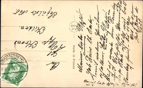 Ak Liebespaar, Mann schenkt seiner geliebten Frau Rosen, Perlen