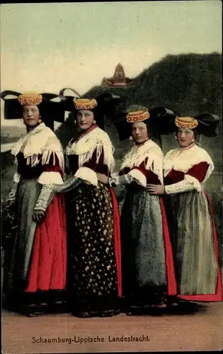 Ak Volkstrachten aus Schaumburg Lippe, Landestracht