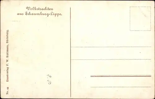 Ak Volkstrachten aus Schaumburg Lippe, Frau in Tracht