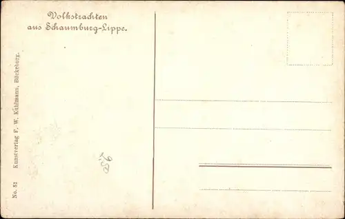 Ak Schaumburg Lippe, Volkstrachten