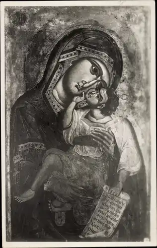 Künstler Ak Athen Griechenland, La Vierge tenant l'enfant, Musée Byzantin