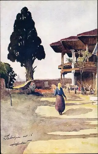 Künstler Ak Thessaloniki Griechenland, Tekke des Derviches tourneurs