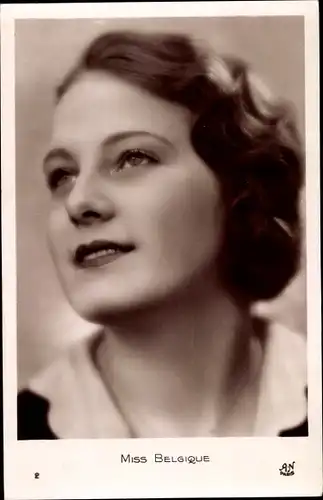 Ak Miss Belgique, Frauenportrait, nachdenklich
