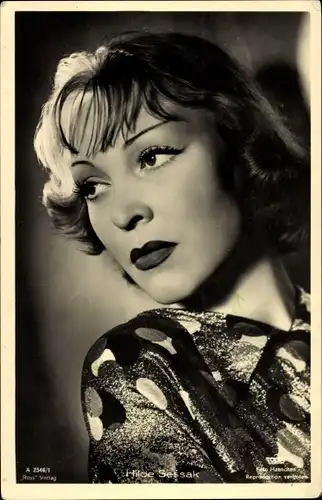 Ak Schauspielerin Hilde Sessak, Portrait, Ross Verlag A 2546 1, Autogramm