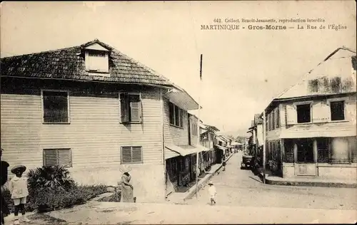 Ak Gros Morne Martinique, La Rue de l'Eglise