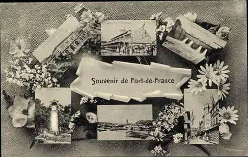 Ak Fort de France Martinique, Teilansichten