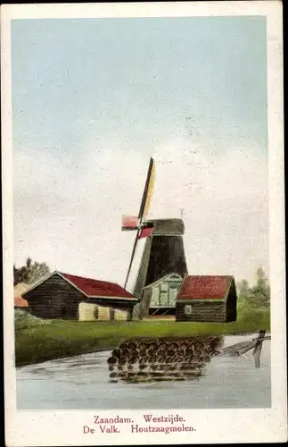 Ak Zaandam Zaanstad Nordholland, Houtzaagmolen