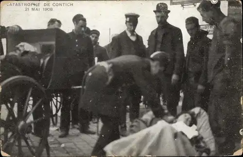 Ak Contich Kontich Flandern Antwerpen, Catastrophe 21 Mai 1908, Zugunglück