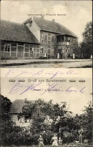Ak Sprakensehl Niedersachsen, Gastwirtschaft Friedrich Schmidt, Garten