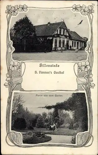 Ak Sillenstede Schortens in Friesland, H. Fimmen's Gasthof, Garten