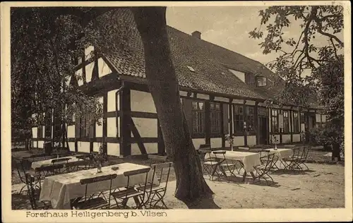 Ak Heiligenberg Bruchhausen Vilsen Niedersachsen, Forsthaus Heiligenberg, Gartenpartie
