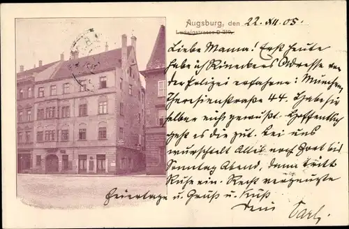 Ak Augsburg in Schwaben, Partie in der Ludwigstraße