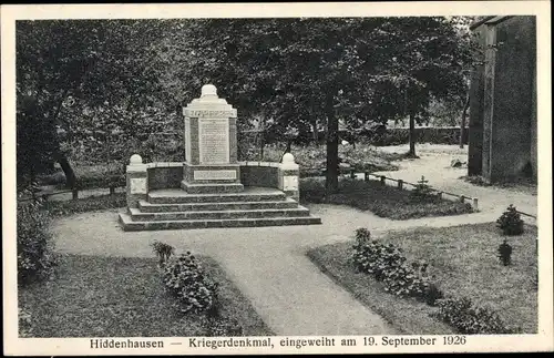 Ak Hiddenhausen in Westfalen, Blick auf das Kriegerdenkmal