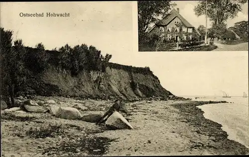 Ak Hohwacht in Schleswig Holstein, Strand mit Hohem Ufer