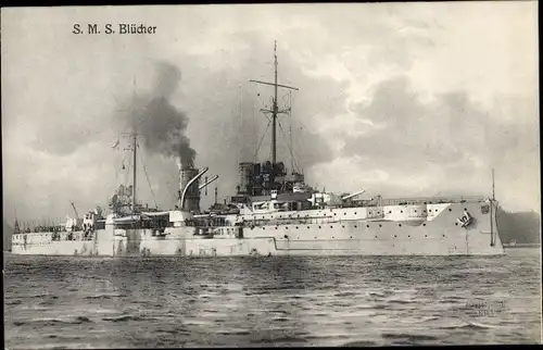 Ak Deutsches Kriegsschiff, SMS Blücher, Panzerkreuzer