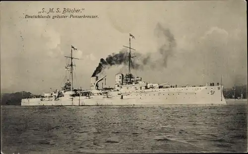 Ak Deutsches Kriegsschiff, SMS Blücher, Panzerkreuzer