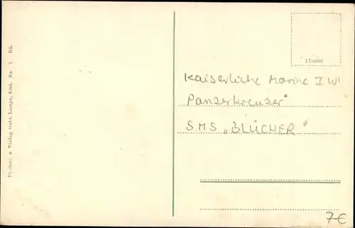 Ak Deutsches Kriegsschiff, SMS Blücher, Panzerkreuzer
