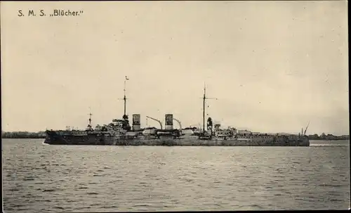 Ak Deutsches Kriegsschiff, SMS Blücher, Panzerkreuzer