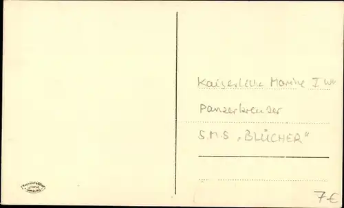 Ak Deutsches Kriegsschiff, SMS Blücher, Panzerkreuzer