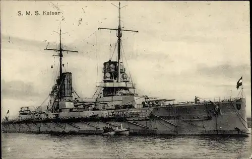 Ak Deutsches Kriegsschiff, SMS Kaiser, Großlinienschiff