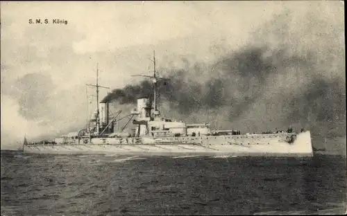 Ak Deutsches Kriegsschiff, SMS König, Großlinienschiff, Kaiserliche Marine