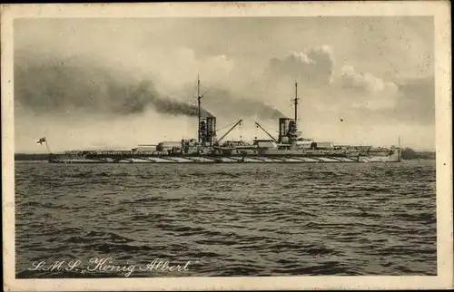 Ak Deutsches Kriegsschiff, SMS König Albert, Großlinienschiff