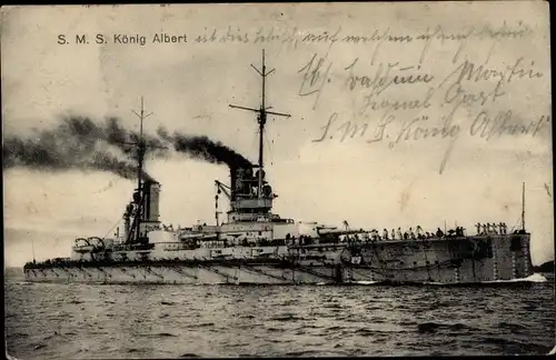 Ak Deutsches Kriegsschiff, SMS König Albert, Großlinienschiff