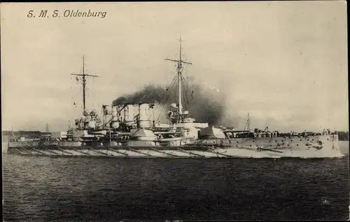 Ak Deutsches Kriegsschiff, SMS Oldenburg, Großlinienschiff