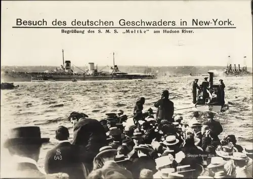 Foto New York City USA, Deutsches Kriegsschiff SMS Moltke
