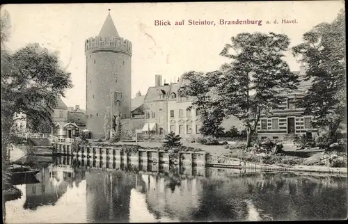 Ak Brandenburg an der Havel, Blick auf das Steintor