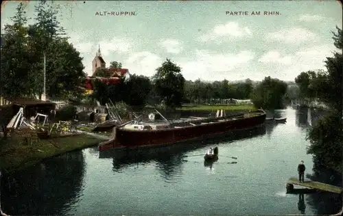 Ak Altruppin Neuruppin in Brandenburg, Partie am Rhin