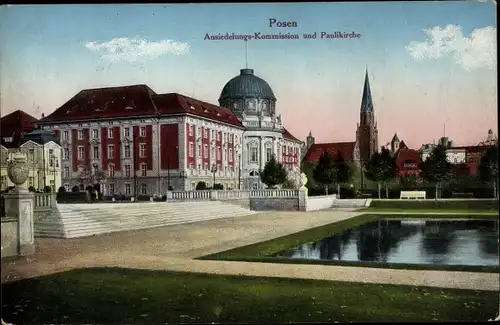 Ak Poznań Posen, Ansiedelungs Kommission, Paulikirche