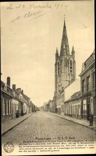 Ak Poperinghe Poperinge Westflandern, O. L. V. Kerk