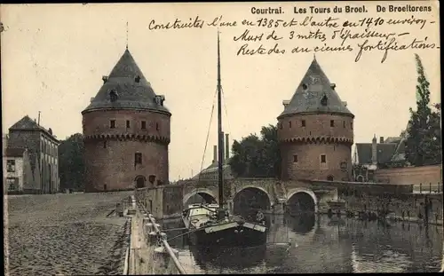 Ak Kortrijk Courtrai Westflandern, Les Tours du Broel