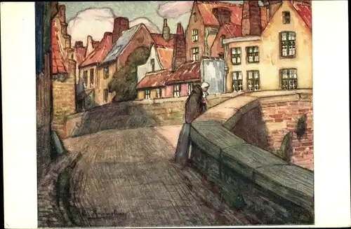 Künstler Ak Verbeke, E., Bruges Brügge Flandern Westflandern, Pont de la Clef