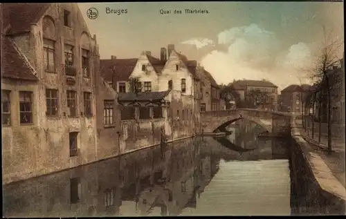 Ak Bruges Brügge Flandern Westflandern, Quai des Marbriers
