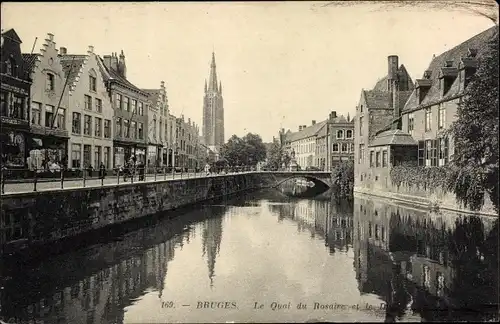 Ak Bruges Brügge Flandern Westflandern, Le Quai du Rosaire